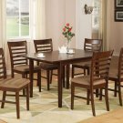 Milan 7-PC Rectangular Dinette Dining Table Set-36"x 54" with 12"extension leaf.   SKU: M7-MAH