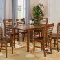 Milan 7-PC Rectangular Dinette Dining Table Set-36"x 54" with 12"extension leaf.   SKU: M7-SBR