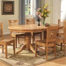5-PC Vancouver Oval  Dining Room Table Set-17" extension leaf in Oak.  SKU:  V5-OAK-W