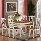 5-PC Kenley 42”X60" Oval Dining Dinette table & 4 chairs in Buttermilk & Cherry.   SKU: K5-WHI
