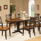 Ellington 7-Pc Dining Table Set-40”X82”-extension leaf- in Black & Cherry.  SKU: EL7-BLK-W
