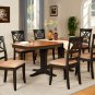 Ellington 9-Pc  Dining  Table Set- 40”X82” - extension leaf- in Black & Cherry.  SKU: EL9-BLK-C