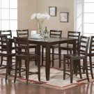 Fairwinds 9-PC  Square Counter Height Dining Table Set in Cappuccino -Size:54'x54".  SKU: F9-CAP-W