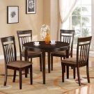 Bosca 5-PC Contemporary Round Dinette  42" Table  Set in Cappuccino.   SKU: BC5-CAP-C