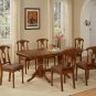 9-PC Napoleon Rectangular Dining Table Set- 40”X76”-with 17" extension leaf. SKU:NA9-SBR