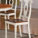 Set of 2 Napoleon styled back dining room chairs with wood seat in Cherry & Buttermilk finish.