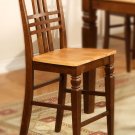 Set of 2  Logan counter height stools with wood seat in Espresso & Cinamon finish.