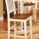 Set of 2 Vernon stool with wood or upholstered seat in Buttermilk & cherry Finish
