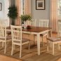 7-PC Nicoli Dining Table set-Size 36âX66â-in Buttermilk & Saddle Brown Color. SKU: N7-WHI-C