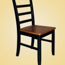Set of 4 parfait   dining room chairs with wood or upholstery seat in Black & Cherry finish.