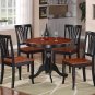 5-PC Weston Round Dinette Kitchen Table Set- Black & Saddle brown Color.  SKU:  BT5-BLK