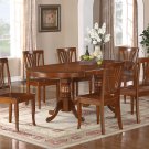 5-PC Newton Oval Dining Room Table Set + 4 Chairs - Size: 42"x78" in Saddle Brown. SKU: NT5-SBR-W