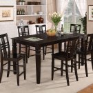 Logan 7-PC Elegantly-designed Counter Height Set with 18" Leaf-Cappuccino Finish-   SKU: LG7-CAPP
