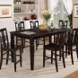 Logan 5-PC Elegantly-designed Counter Height Set with 18" Leaf- Cappuccino Finish-   SKU: LG5-CAPP