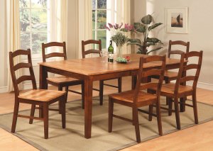 5-Pc Rectangular Dining Set Table & 4 Chairs Set- 42&acirc;��X72&acirc;��- in Espresso & Cinnamon SKU: H5-BRN-W