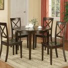 Boston 3-PC Contemporary Round Dinette  42" Table  Set in Cappuccino.   SKU: B3-CAP-W