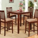 3-Piece Vernon Square Pub Table Set with 3 stools- in Mahogany Finish.  SKU: VN3-MAH