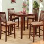 3-Piece Vernon Square Pub Table Set with 3 stools- in Mahogany Finish.  SKU: VN3-MAH