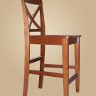 Set of 1 Pub counter height stools with wood or upholstered seat  in Dark Brown finish.