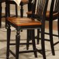 Set of 1  Chelsea counter height stools with wood or upholstered seat in Black & Brownfinish.