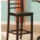 3  Lily Pub Bar wood seat Stool - Cappuccino Finish.SKU: LILY-CAP