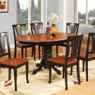 Avon Oval Dining  Table  in Black &  Brown Finish.   SKU: AVON-T-BL&CH
