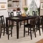 Logan Elegantly-designed Counter Height table with 18" Leaf-Cappuccino Finish-   SKU: LG12-T-CAPP