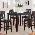 3PC RECTANGULAR COUNTER HEIGHT SET 30"X48" TABLE AND 2 FAUX LEATHER CHAIRS. SKU: BU3-WC-BLK