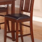 1 DINING KITCHEN COUNTER HEIGHT WOOD OR FAUX LEATHER CHAIR IN MAHOGANY
