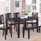 DUDLEY RECTANGULAR DINING DINETTE  TABLE -NO CHAIR AND BENCH. SKU: DU-T-BLK