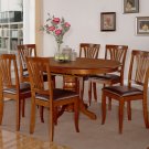 5PC DINING ROOM SET OVAL TABLE AND 4 FAUX LEATHER UPHOLSTERED SEAT CHAIRS