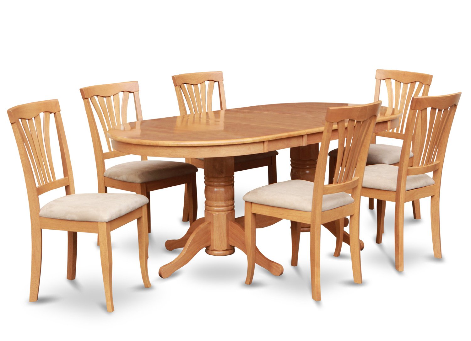 5PC Vancouver Oval Dining Room Table Set17" extension leaf in Oak