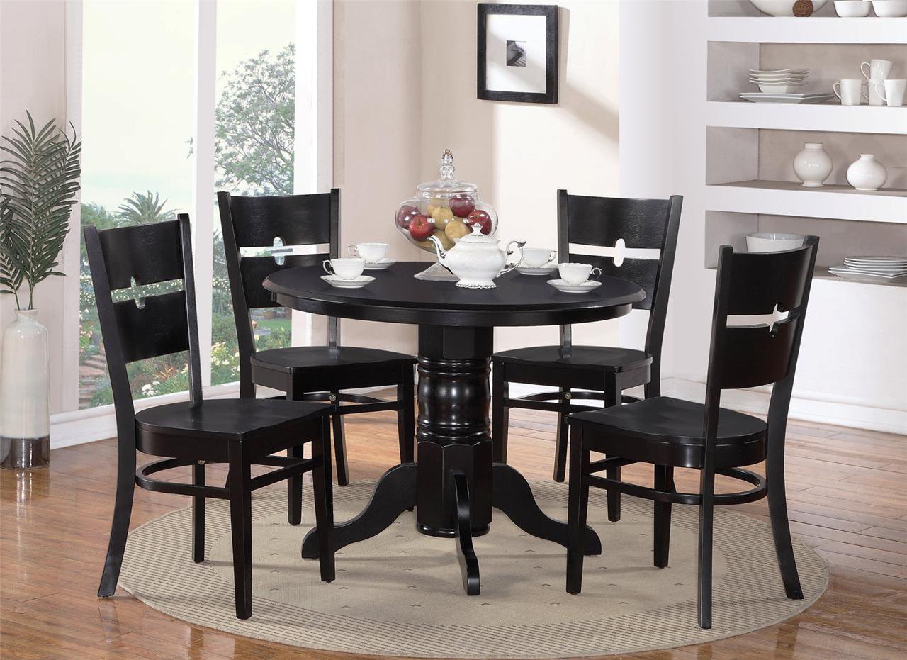 black round kitchen table with chair