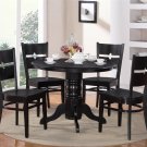3 PC SHELTON 42 IN ROUND KITCHEN DINETTE TABLE & 2 CHAIRS IN BLACK SR3-BLK-W