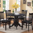 3 PC SHELTON 42 IN ROUND KITCHEN DINETTE TABLE & 2 CHAIRS IN BLACK SG3-BLK-W