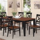 Rectangular Dining Table 40 inX78 in 18 in Butterfly Leaf Black & Cherry Finish