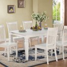WESTON Rectangular Dining Table size 42x60 with 18in Self Storage Leaf in White