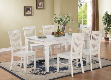 WESTON Rectangular Dining Table size 42x60 with 18in Self Storage Leaf in White