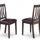 1 ANTIQUE DINING DINETTE CHAIR WITH FAUX LEATHER UPHOLSTERED SEAT IN CAPPUCCINO