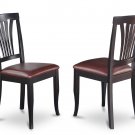SET OF 2 AVON DINING CHAIR WITH FAUX LEATHER UPHOLSTERED SEAT IN COLOR BLACK