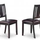 1 DUDLEY DINING ROOM CHAIR WITH  FAUX LEATHER UPHOLSTERED SEAT. SKU: 1DU-LC-BLK