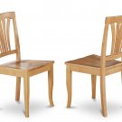 Set of 4 Avon dining room chairs with  wood seat in OAK finish.