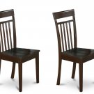 Set of 2 Capri  dining room chairs with wood in Cappuccino finish.