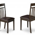 Set of 4 Capri  dining room chairs with faux leather  in Cappuccino finish.
