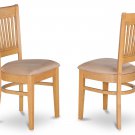 Set of 4 Vancouver  dining room chairs with wood or cushion seat seat in Oak finish.