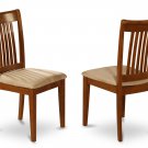 Set of 4 Portland  vertical slat back dining room chairs in Saddle Brown finish.