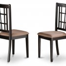 Set of 4 Nicoli  dining room chairs in Saddle Brown & Black finish.