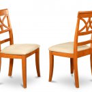 Set of 4 Ellington dining room chairs with upholstered or wood seat in Light Cherry finish.