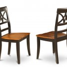 Set of 4 Ellington dining room chairs with upholstered or wood seat in Black & Cherry finish.