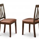 Set of 4 Antique  dining room chairs with microfiber upholstered seat in Black finish.